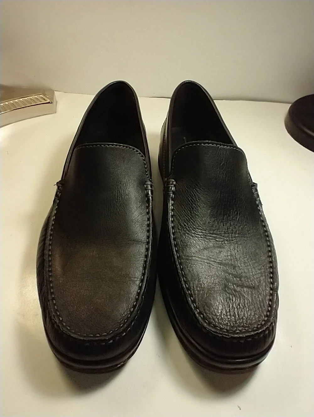 Ecco S Lite Moc Classic Slip On Black Leather Loafers Shoes Men's sz 8(42).